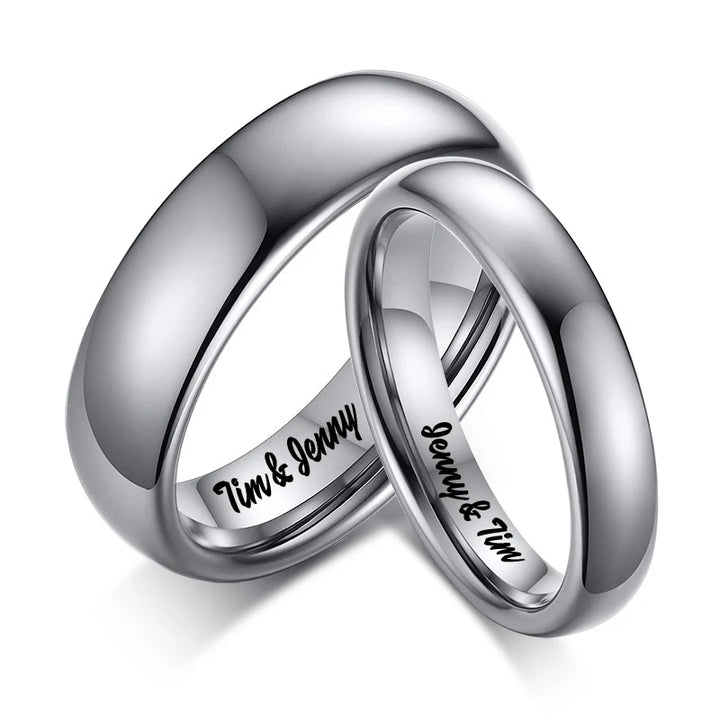 High Quality Simple Tungsten Rings Free Engraved Name Men Women