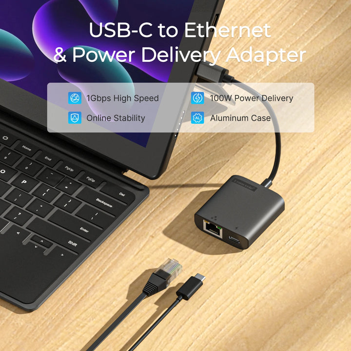 Lemorele TC35 2 in 1 USB HUB Type-C to RJ45 1000M Docking station