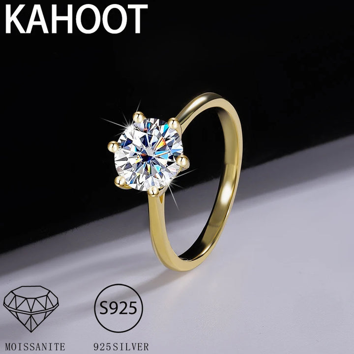 s925 silver moissanite ring, fashionable and simple design