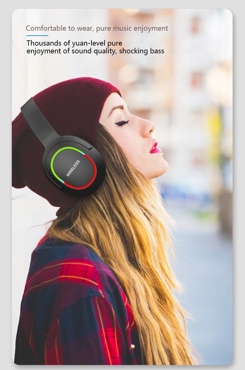 Bluetooth Headphone Headset V5.1 Foldable Wireless Earphone