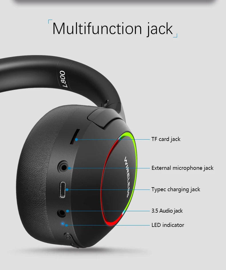 Bluetooth Headphone Headset V5.1 Foldable Wireless Earphone
