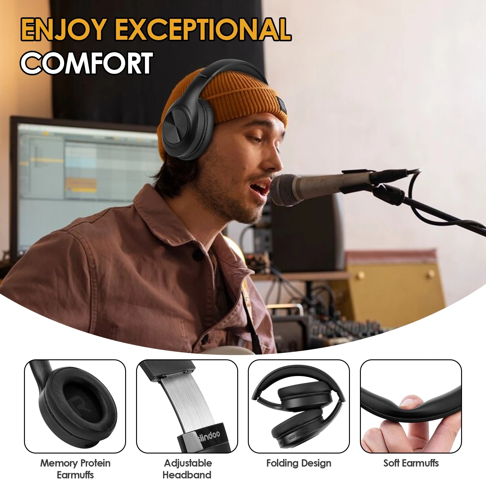 Siindoo Foldable Wireless Headsets 4 Colors Over Ear Bluetooth